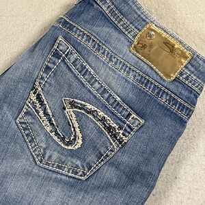 Y2K Silver Jeans Sam Boyfriend Jeans  Blue Womens 29x28